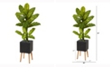 Nearly Natural 52in. Dieffenbachia Artificial Plant in Black Planter with Stand Real Touch